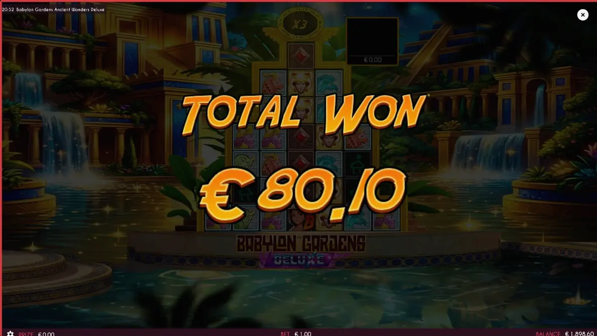 ภาพบรรยากาศสวนลอยฟ้าในเกมสล็อต Babylon Gardens Ancient Wonders Deluxe